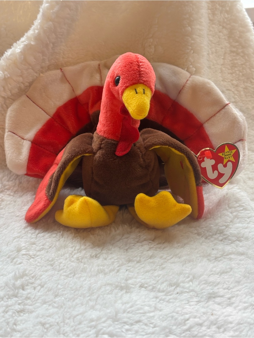 Vintage Ty Beanie Baby Gobbles the Turkey 1996 - 5th Gen Tag Retired Plush